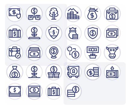 Assets Icon Set with 28 Bold Line 256x256 Display Perfect Graphics vector