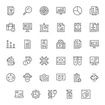 35 Regular Line Display Perfect Icons tailored for Analysis 256x256 interface vector