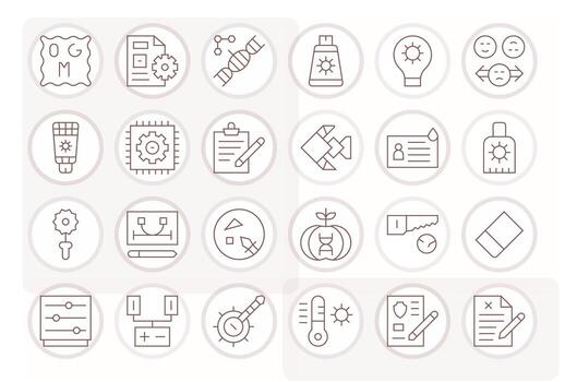 Modification Professional Set with 24 Thin Line Detail Enhanced High Resolution Icons vector
