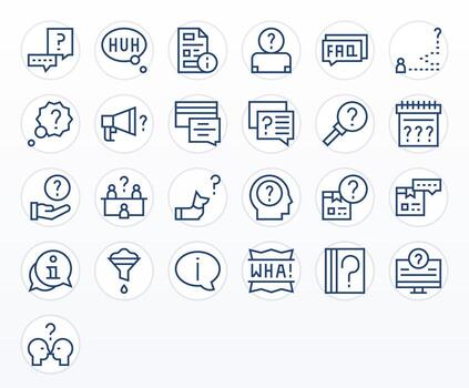 Clarification Premium Bundle with 25 64x64 Pixel Optimized Regular Line Icons vector