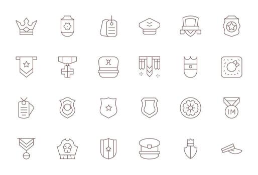 24 256x256 Thin Line Icons optimized for Insignia Editable display vector