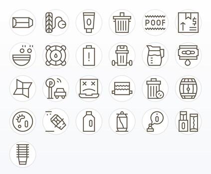 Empty Scalable Set featuring 25 Editable Regular Line 256x256 Icons vector