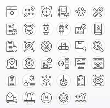 35 Display Perfect Regular Line Icons from Tracking Collection vector