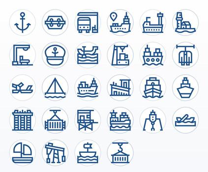 28 Pixel Aligned Bold Line Icons from Dock Collection vector