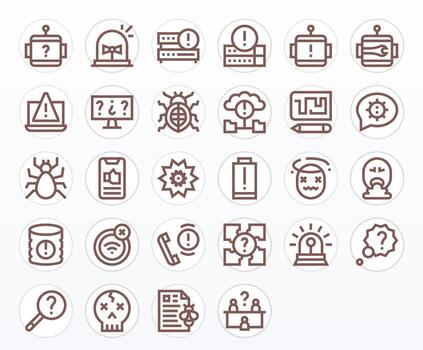Problem Professional Set with 28 Bold Line Detail Enhanced 128x128 Icons vector