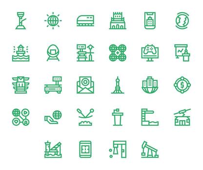 Platform Icon Toolkit featuring 28 Pixel Optimized Retina Ready Bold Line elements vector
