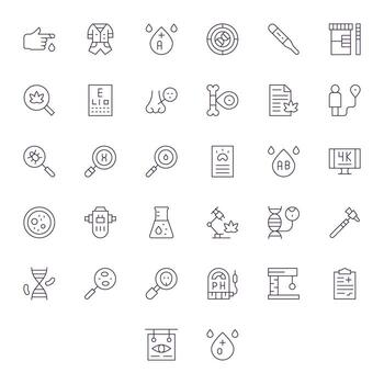 pruebas gráficos presentando 32 Delgado línea píxel alineado retina Listo diseños vector