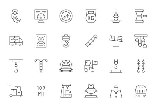 carga escalable conjunto presentando 24 monitor Perfecto Delgado línea retina Listo íconos vector