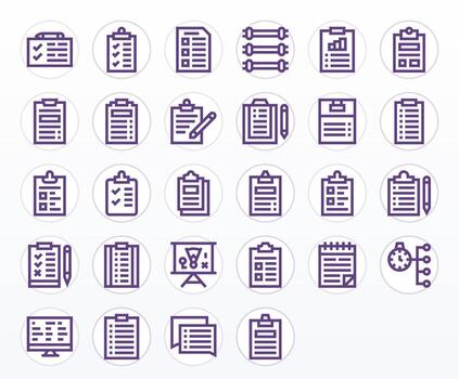 Task List Icon Library with 28 Bold Line Retina Ready Pixel Optimized Designs vector