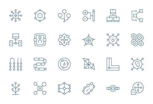 Node Icon Toolkit featuring 24 Display Perfect 256x256 Thin Line elements vector