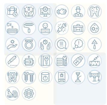 32 256x256 Thin Line Icons optimized for Repair Pixel Aligned display vector