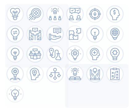 ProblemSolving Exclusive Set featuring 25 Regular Line Detail Enhanced Retina Ready Icons vector