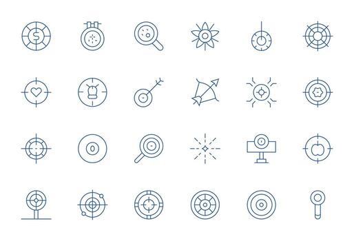 Aim Graphics featuring 24 Thin Line PIXEL Perfect High Resolution Designs vector