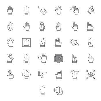 32 Thin Line Editable Vectors for Cursor Theme