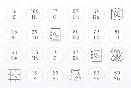 número diseño íconos presentando 24 editable Delgado línea estilo vector