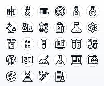 28 High Resolution Bold Line Icons for Experiment with PIXEL Perfect precision vector