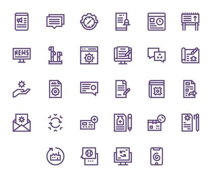 Bold Line PIXEL Perfect Icons from Update Set with 28 High Resolution Icons vector