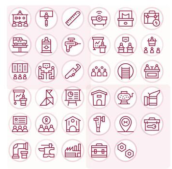 35 Regular Line Display Perfect Icons tailored for Workshop 256x256 interface vector
