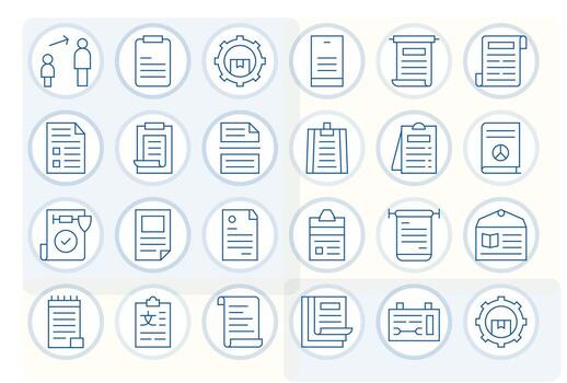 24 Delgado línea íconos desde pautas en alto resolución editable calidad vector