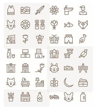 minimalista profesional conjunto con 42 regular línea editable alto resolución íconos vector