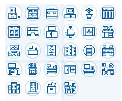 espacio de trabajo icono conjunto con 28 negrita línea 128x128 píxel alineado gráficos vector