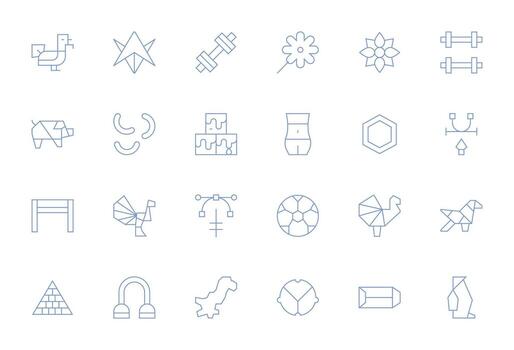 forma gráficos presentando 24 Delgado línea píxel optimizado alto resolución diseños vector