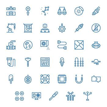 componente exhaustivo haz con 35 píxel optimizado regular línea 64 x 64 íconos vector