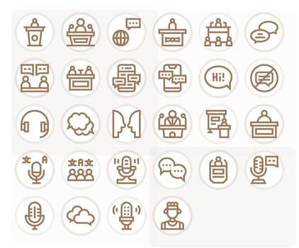 Talk Scalable Set featuring 28 Display Perfect Bold Line 128x128 Icons vector