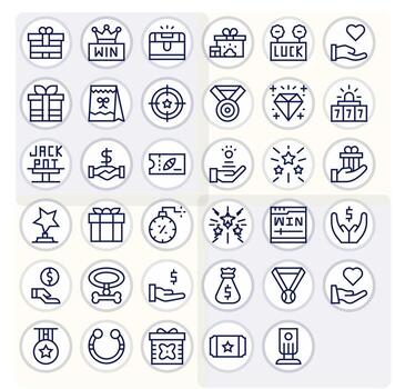 35 256x256 Regular Line Icons optimized for Reward Grid Fitted display vector