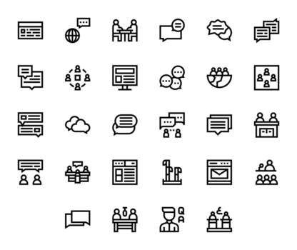 Forum Ultimate Package with 28 256x256 Bold Line Pixel Optimized Icons vector