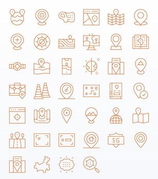 zona icono repositorio conteniendo 40 Delgado línea alto resolución monitor Perfecto gráficos vector