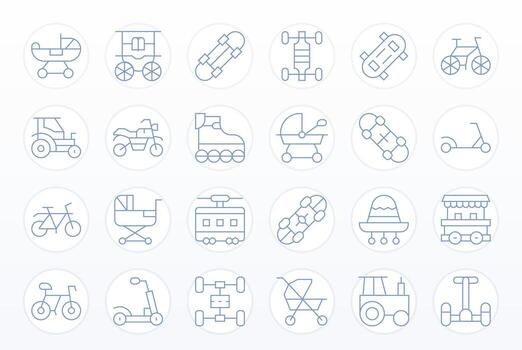 Wheels Graphics featuring 24 Thin Line Grid Fitted High Resolution Designs vector