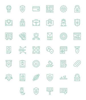 Thin Line Style Secure Icons with 40 256x256 Editable Designs vector
