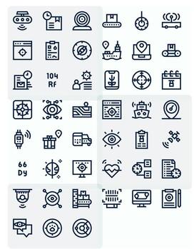 Tracking Icon Toolkit featuring 45 Display Perfect 64x64 Bold Line elements vector