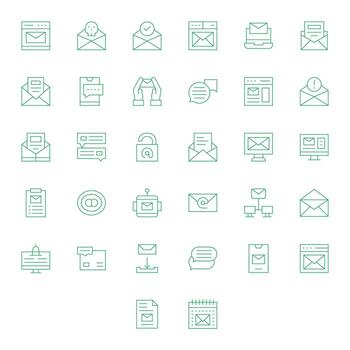 bandeja de entrada icono biblioteca con 32 Delgado línea alto resolución editable diseños vector