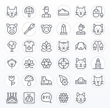 Icon Graphic Icon Set with 35 Regular Line High Resolution Pixel Aligned Graphics vector