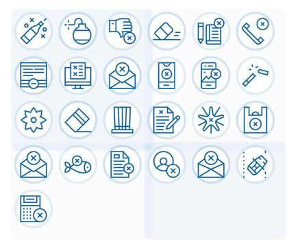 25 Pixel Optimized Regular Line Icons from Delete Collection vector