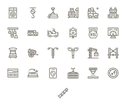25 Regular Line Icons for Load in crisp 256x256 Detail Enhanced resolution vector