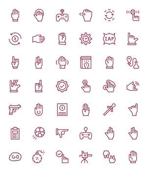 42 High Resolution Regular Line Icons optimized for Action Editable display vector