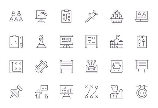 24 64 x 64 Delgado línea íconos para tablero con píxel optimizado precisión vector