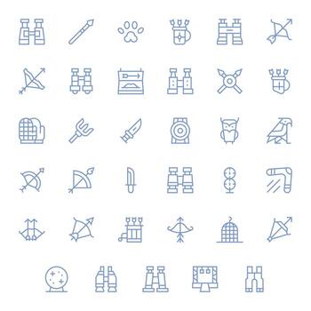 35 Regular Line Pixel Optimized High Resolution Icons from Hunting Suite vector