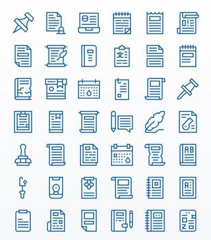 42 Regular Line Icons from Memo in Retina Ready Pixel Optimized Quality vector