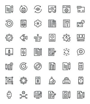 Update Digital Pack containing 42 Display Perfect Regular Line 256x256 Icons vector