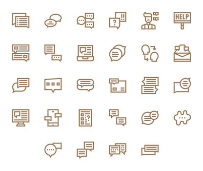28 Icons for Support Ticket optimized in Pixel Optimized 64x64 Bold Line resolution vector