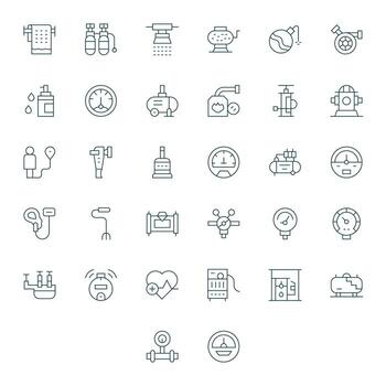 32 High Resolution Thin Line Editable Icons for Pressure Projects vector