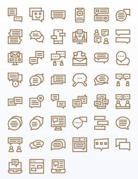 respuesta escalable conjunto presentando 45 píxel optimizado negrita línea alto resolución íconos vector