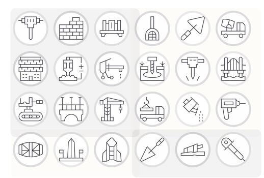 24 Thin Line Pixel Optimized Icons for Concrete Graphics vector