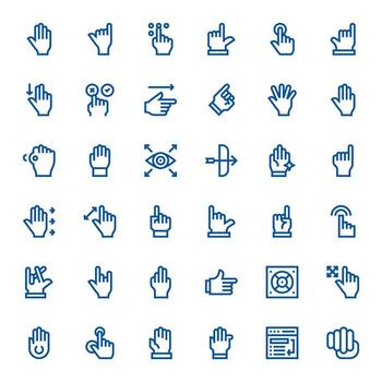 Cursor Graphics Pack including 36 Bold Line High Resolution Pixel Aligned Icons vector