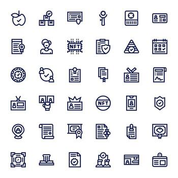 36 negrita línea píxel Perfecto íconos a la medida para verificación alto resolución interfaz vector