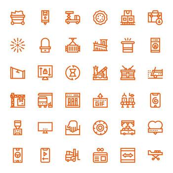 negrita línea cuadrícula equipado íconos desde cargando conjunto con 36 256x256 íconos vector